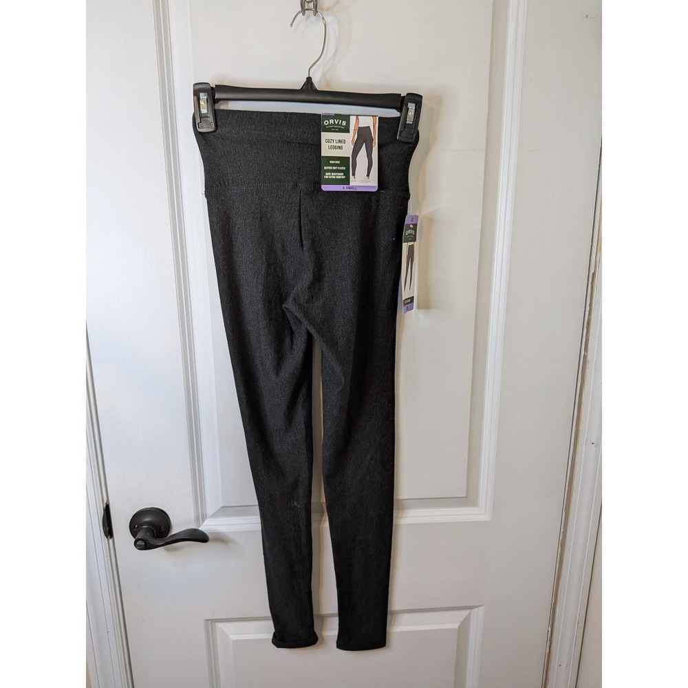 Orvis‎ Cozy Lined Leggings Womens XS Charcoal Gray High Rise Fleece NWT